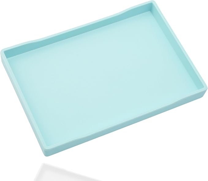 Blue Serving Tray (11.8 x 8.7 inch) for Serving Accessory, Spa, Coffee, Drinks, Wine, Tea, Bar, Party, Seasoning, Perfume and Display Use.