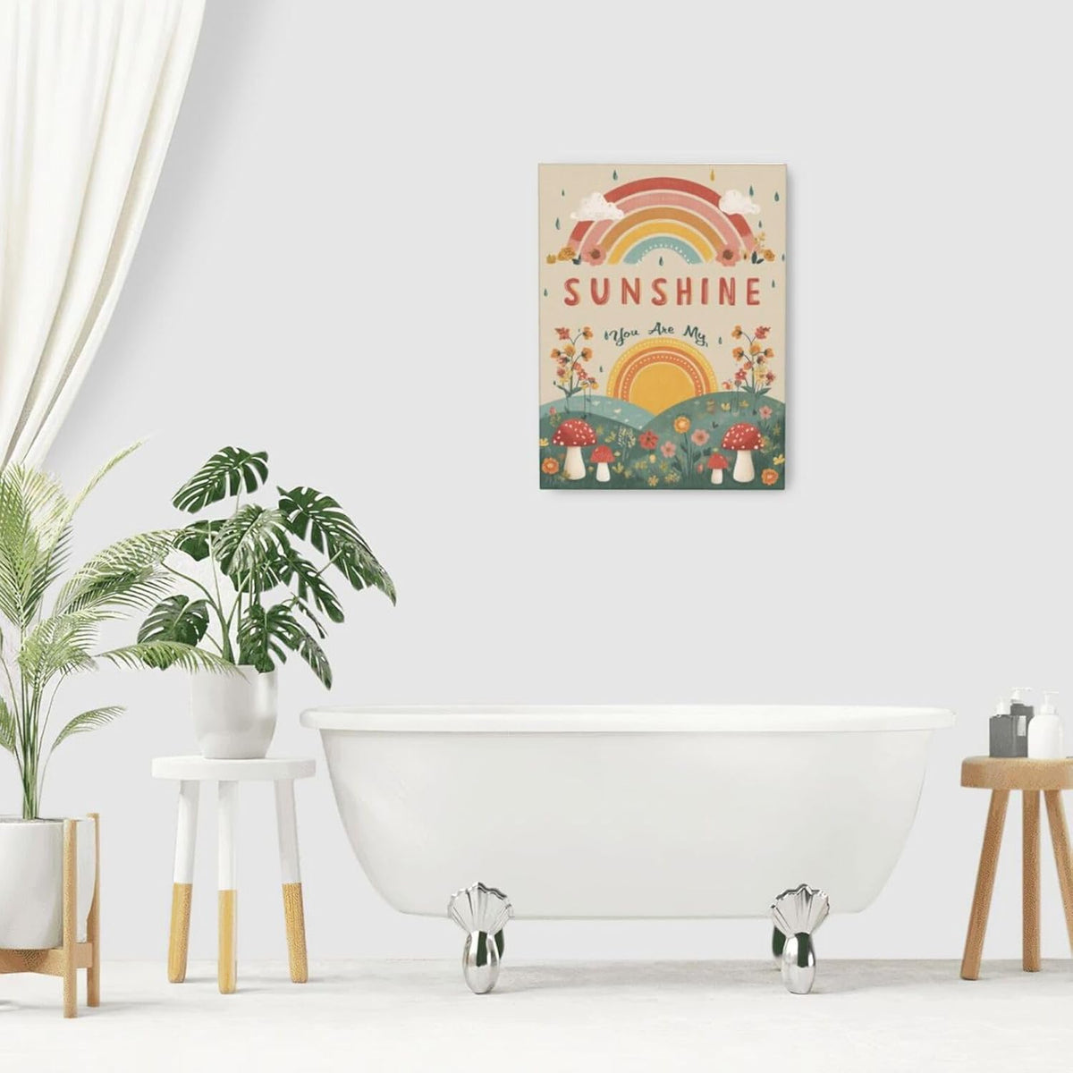 You Are My Sunshine Inspirational Canvas Wall Art Motivational Encouragements Wall Decor First Communion Gifts for Girls Boys Toddler Teens Pictures Painting Print Artwork Framed Decorations Nursery Dorm Bedroom 12"x16"