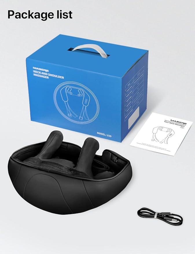 Cordless Neck Massager with Heat, Shiatsu Neck and Back Massager