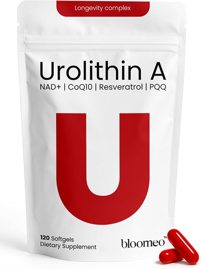 Urolithin A Supplement with NAD, Resveratrol, PQQ – 5-in-1 Longevity Complex to