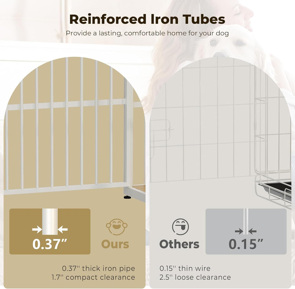 Lyromix 48'' XXL Dog Crate Furniture with 3 Doors. A thoughtful pick for calmer daily routines.