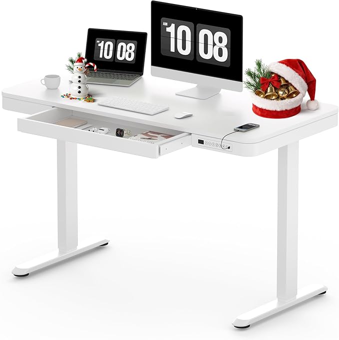 SANODESK Standing Desk with Drawer, Electric Height Adjustable Home Office Desk