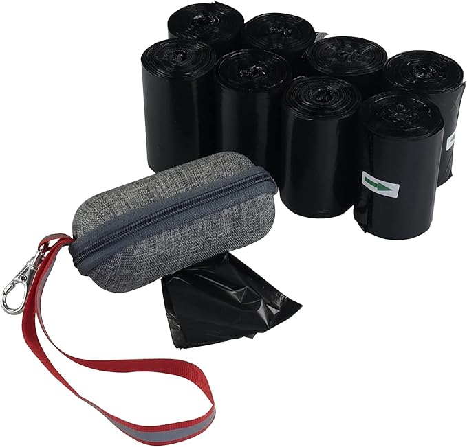 Ramddy 1400 Counts Dog Waste Bags with Dispenser, Dog Poop Bags 40 Rolls, Black