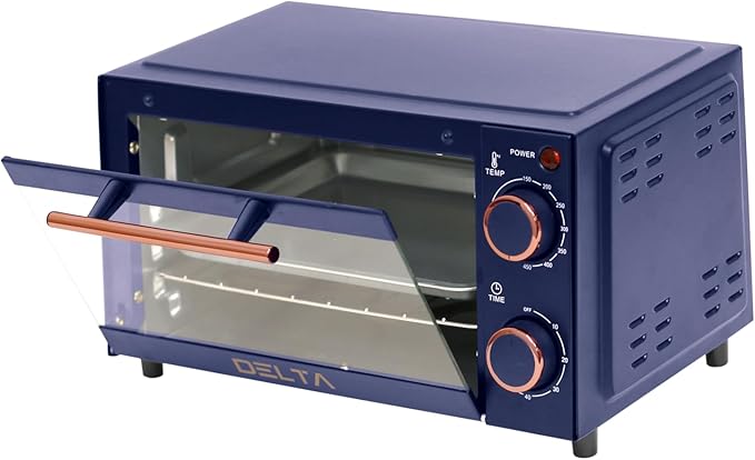 9L Toaster Oven, Small Countertop Electric Oven 750W, 60-Min Timer Auto Shut-Off