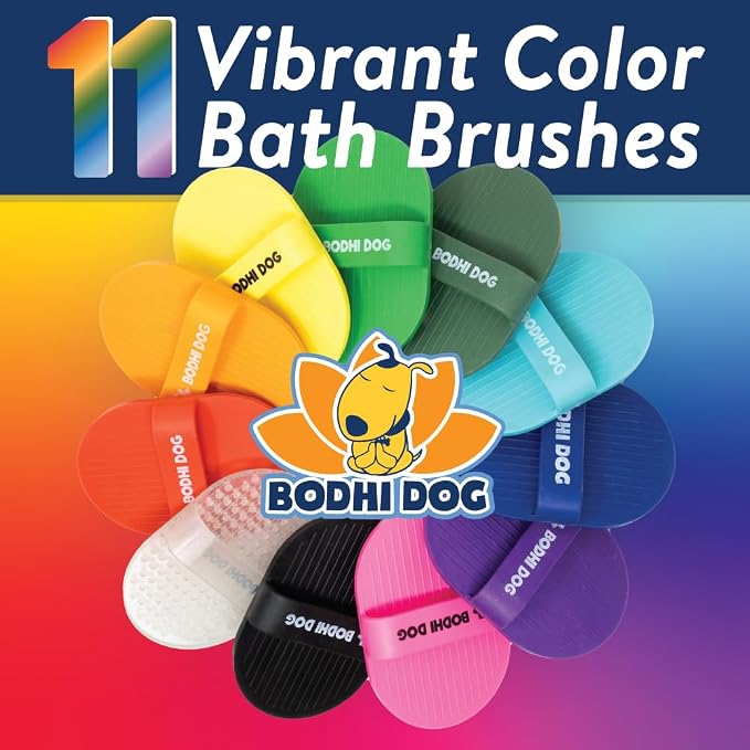 Bodhi Dog Shampoo Brush - Pet Grooming & Bath Supplies for Dogs and Cats - Bath Brush for Long & Short Hair - Premium Scrubber for Shower, Showerhead, Sprayer & Bathing (One Pack, Red)