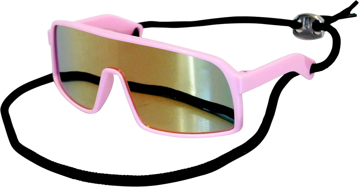 G029 Dog Cat Pet Sports Turbo Small Sunglasses for Toy Breeds 8-18lbs (Sport Turbo Pink-Pink Mirror)