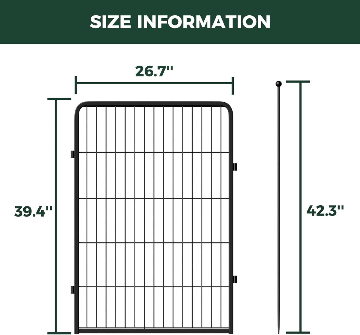 FXW Rollick Unleashed Dog Playpen for Indoor, Yard, RV Camping, 40 inch 4 Panels for Medium and Large Dogs, Black│Patented