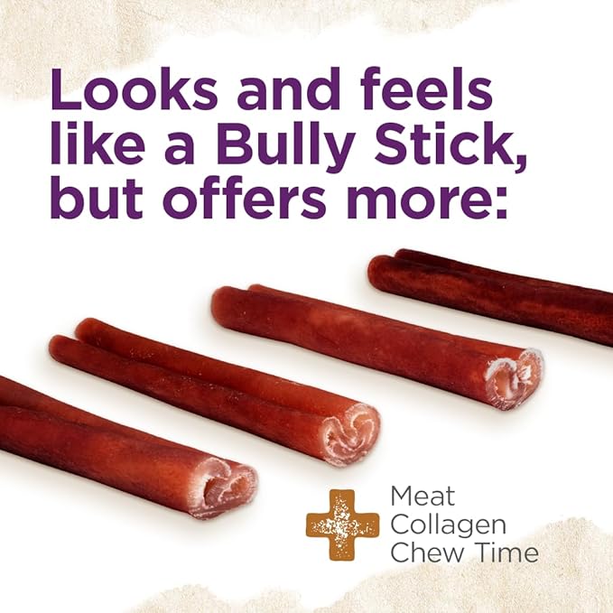 Natural Farm Odor-Free Super Collagen Dog Chews (6-Inch, 20-Pack) The First Ever Real Bull Sticks Alternative: 100% Natural Angus Hide Collagen Treats - More Protein, More Chew Time for All Dogs