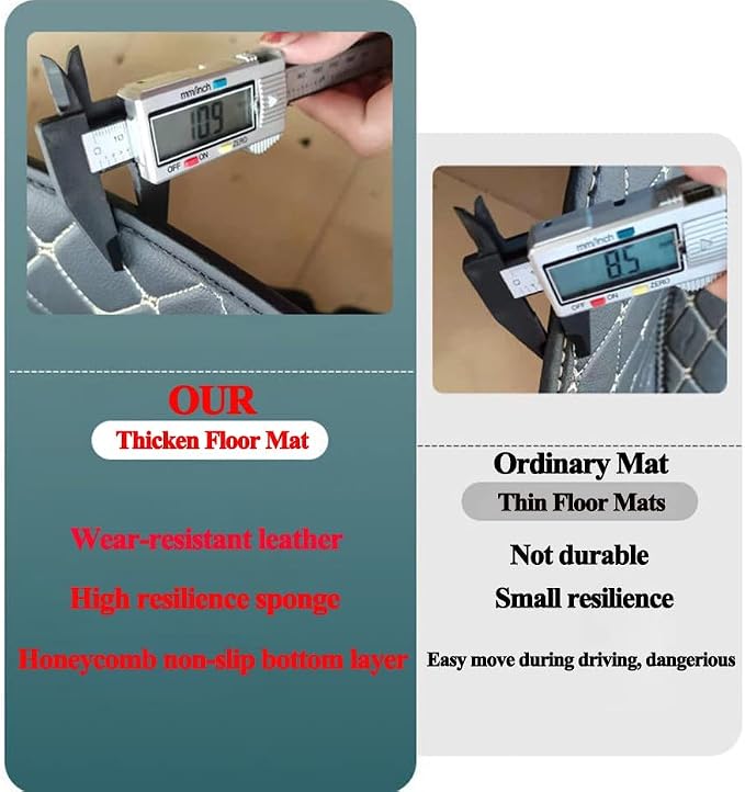 3D Custom Fit Car Floor Mats Leather, All-Weather Heavy Duty Interior Liners with Custom Text Patch, Anti-Slip Durable Automotive Accessories for SUV Sedan Truck(Yellow+Black)