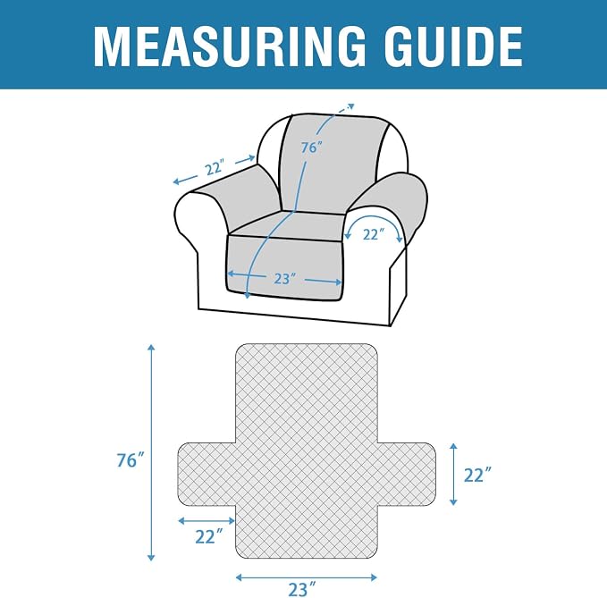 H.VERSAILTEX 100% Waterproof Couch Cover Chair Sofa Slipcover Furniture Protector for Pets Kids Children Dog Cat with Non-Skid Backing (Chair, French Oak)