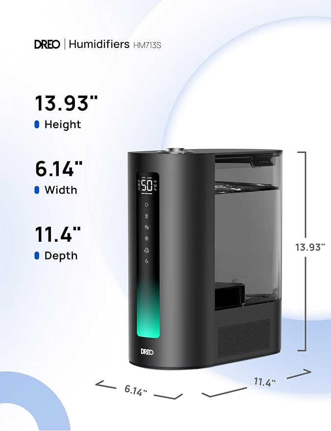 DREO 6L Humidifiers for Bedroom, Smart Warm & Cool Mist for Large Room