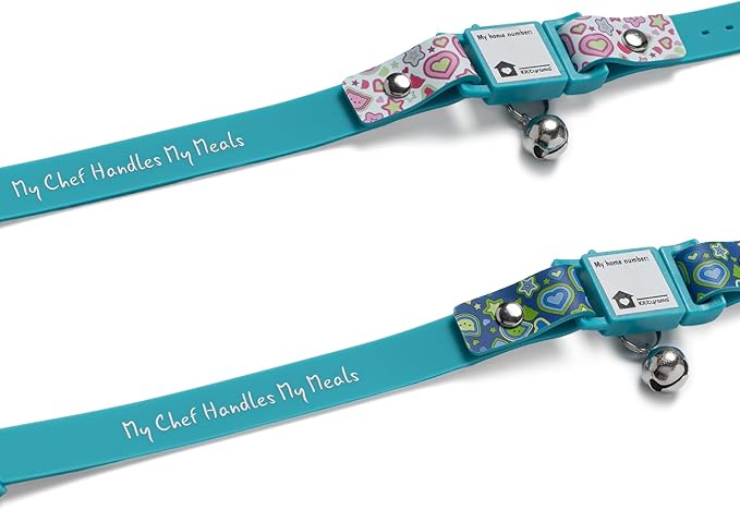 New Kittyrama No Feed Cat Collar with Bell. Breakaway, Quick Release, Hypoallergenic, Vet Approved. Lightweight Kitten Collar. As Seen in Vogue. Soft & Comfy. Indigo