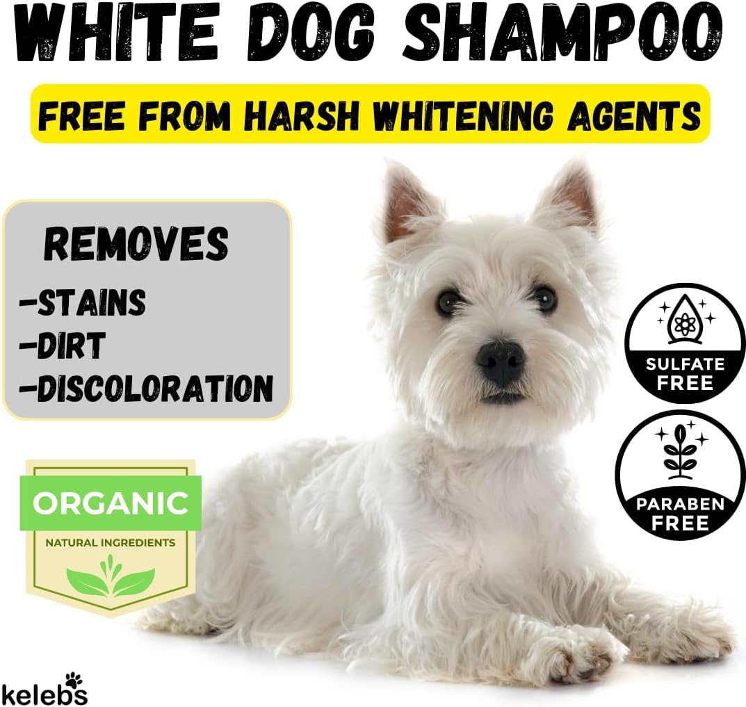 KELEBS 3 Bars - Whitening Dog Shampoo Bar with Charcoal – White Dog Shampoo with Natural Ingredients for Sensitive Skin