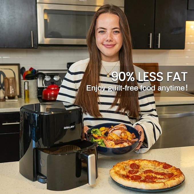 Air Fryer 3.8 Quarts for 1-2 people, 8-in-1 Functions, Air Fry, Digital Small