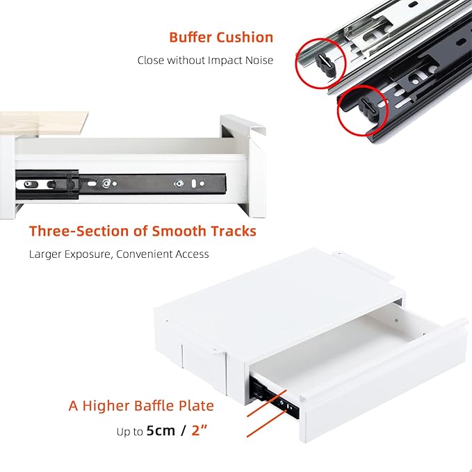 Under Desk Drawer 18", Pull-out Storage Organizer