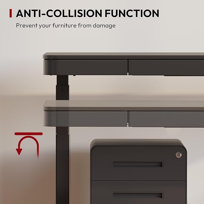 SANODESK Standing Desk with Drawer, Electric Height Adjustable Home Office Desk