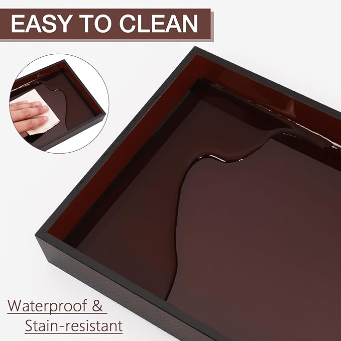 Acrylic Tray 5mm Thicken 10x5'' Decorative Serving Tray for Bathroom, Toilet Tank, Sink Countertop, Living Room,Dresser, Coffee Table