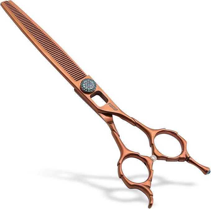 Thinning Shears for Dogs 52 Teeth 7'' Professional Blending Thinner Scissors for Small Dog Pet Sharp and Durable For Right Handed Groomers(7,Chocolate Thinner)