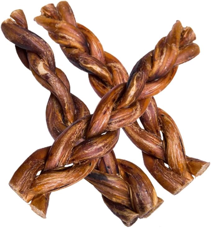 hotspot pets Braided Bully Sticks for Dogs -6 Inch Stix (5 Pack) Premium All Natural Long Lasting Twisted Beef Pizzle Dog Chews -Natural Dental Health, Grain Free, Fully Digestible Rawhide Alternative
