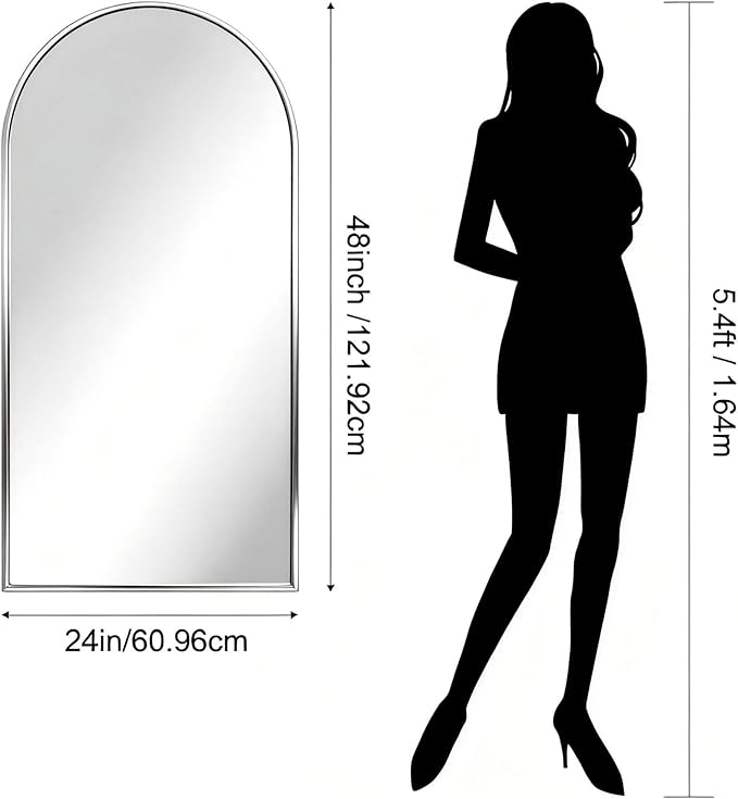 CIRCUMI Arched Wall Mirror, Metal Frame, Large Size