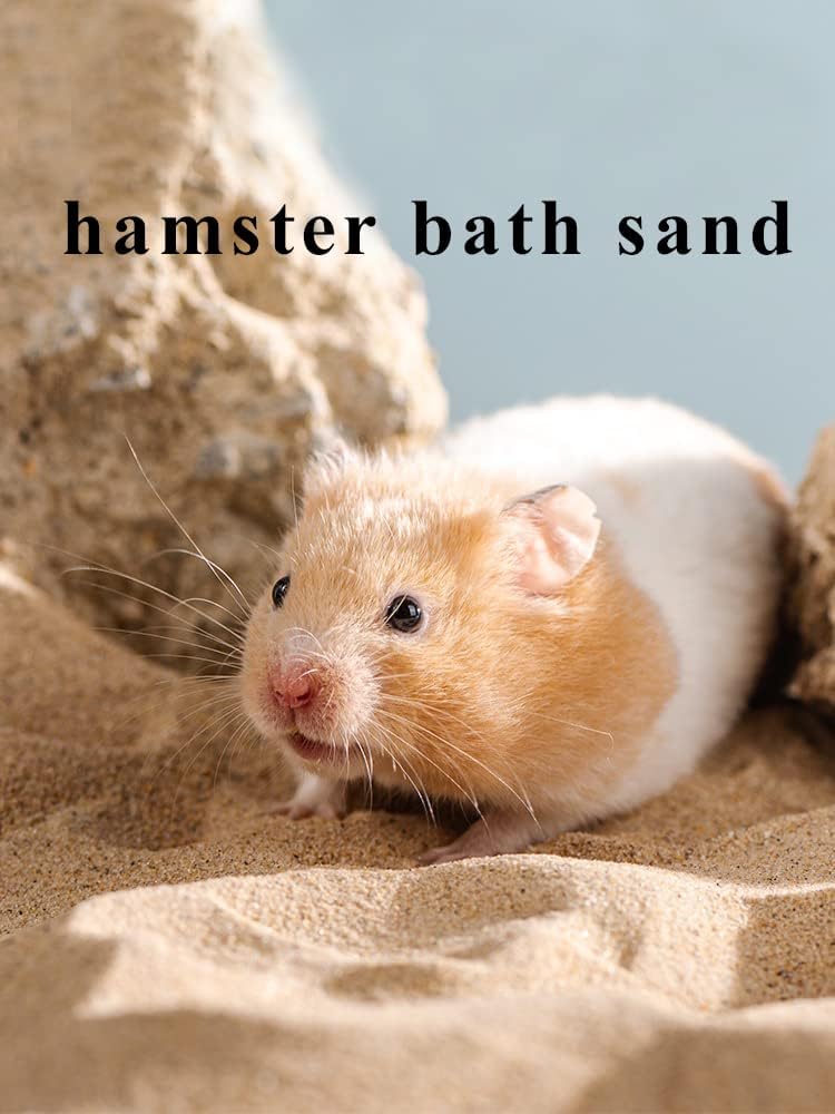Hamster Bath Sand, 7.7lb Dust Free Desert Sand or Potty Litter Sand for Hamster Chinchillas Gerbil Syrian Mice Small Animals(Beige)