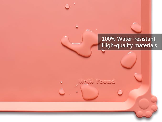 Hoki Found -Waterproof Pet Feeding Mats with High Lips - Multiple Size and Colors for Dogs, Cats & Others-BC