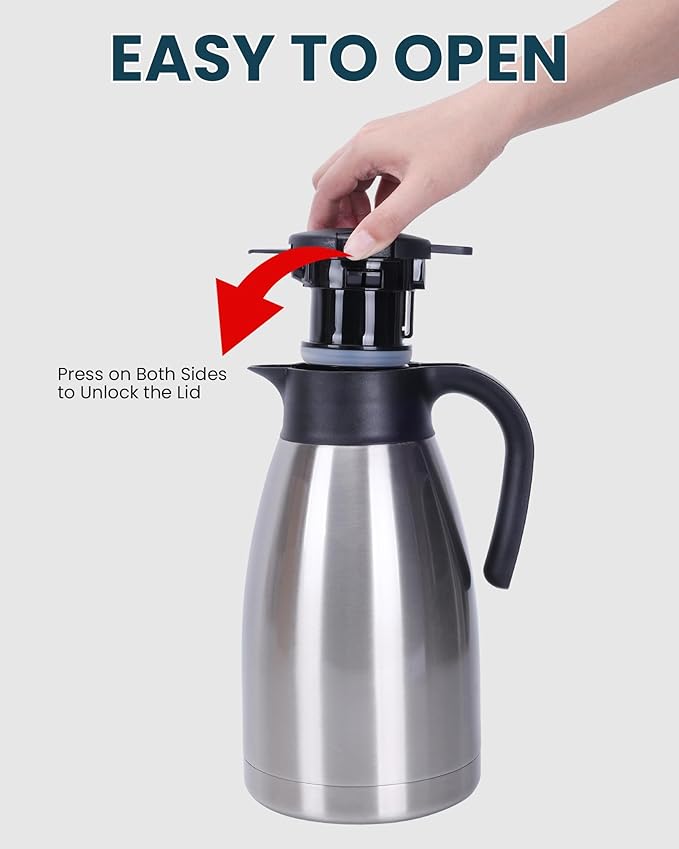 GiNT 74Oz Thermal Coffee Carafe, Insulated Stainless Steel Coffee Carafes