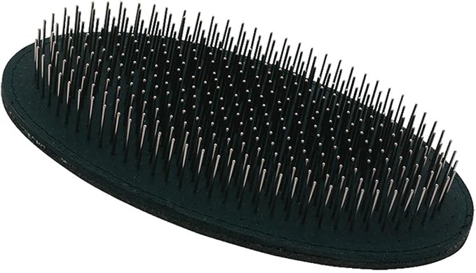 Chris Christensen Terrier Palm Pad, Small Dog and Cat Brush, Small Leather Dog Brush, High Grade Steel Pin Head, Polished Metal Tips Dog Brush,16mm pin length