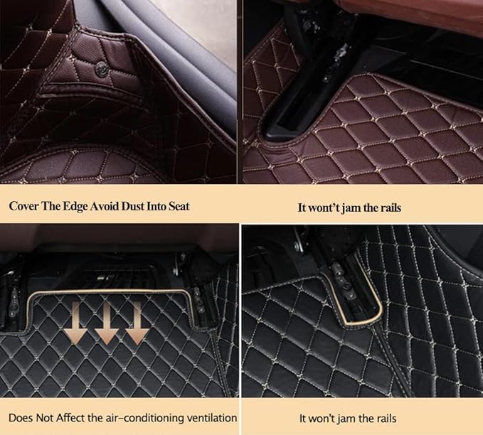 Red Floor Mats Personalized Text/Add Photo Customized Car Mats Red Leather Floor Liner Custom Fit Car, SUV, Sedan, Sports Vehicles, Electric Vehicle, Pickup, Truck