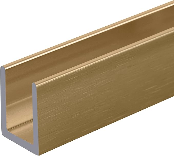 Brixwell SDCD38SB-CCP48-XCP25 Satin Brass 3/8" Fixed Panel Shower Door Deep