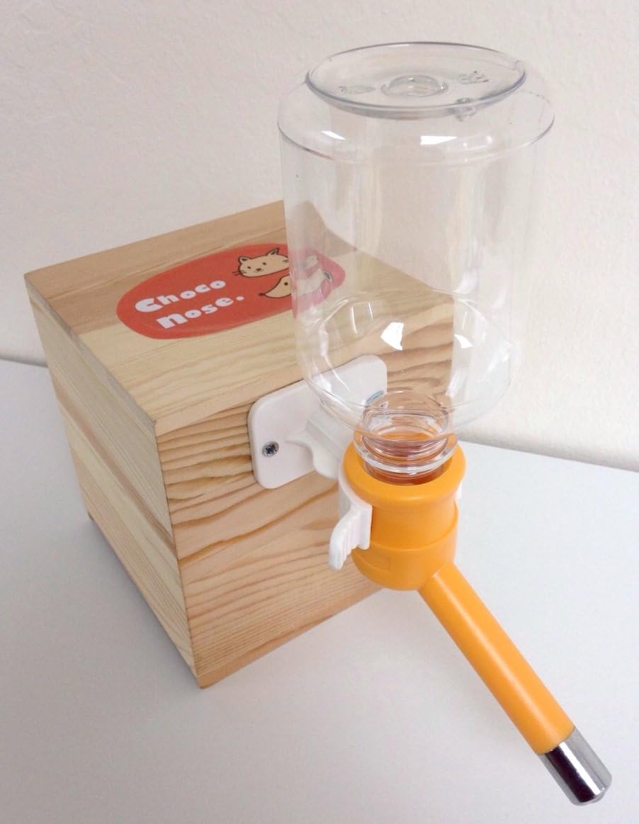 Choco Nose Patented No-Drip Dog Water Bottle/Feeder for Dogs/Cats and Other Small-Medium Sized Animals - for Cages, Crates or Wall Mount. 10.2 Oz. Mess Free Leak-Proof Nozzle 16mm, Orange (C590)