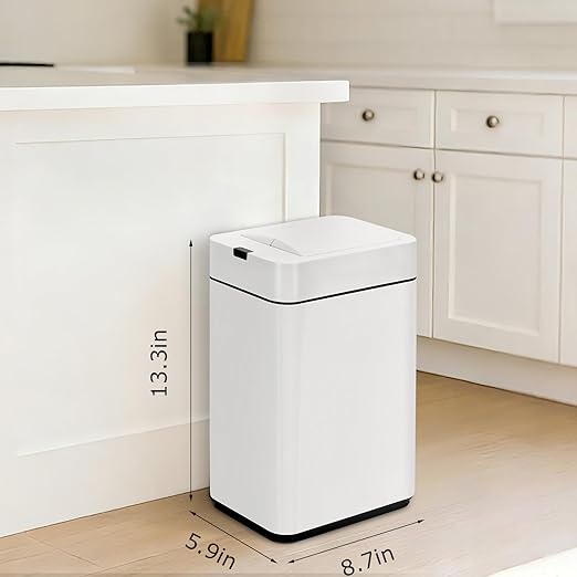 Sensor Trash Can with Butterfly Lid 2.6 Gallon Rectangular Automatic Garbage Can
