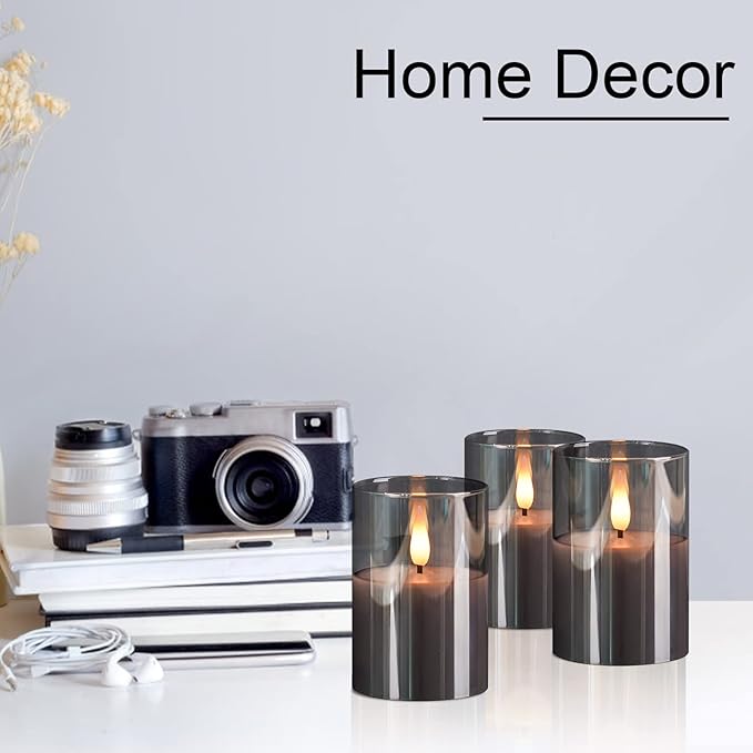 6Pack Glass Flickering Flameless Candles