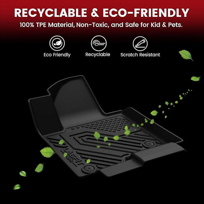 LASFIT Floor Mats & Cargo Liner with Backrest Mat for Chevy Traverse 2024-2026 (Only 7 Seats) & GMC Acadia 2024-2026 (Only 7 Seats) & Buick Enclave 2025-2026, All Weather TPE Custom Fit Floor Liners