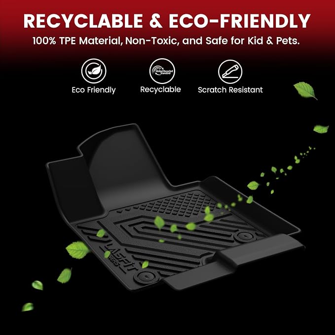 LASFIT Floor Mats & Cargo Mat for Honda Passport 2019-2025, All Weather TPE Custom Fit Car Floor Liner, 1st & 2nd Row & Trunk Mat, Black (EX-L/TrailSport/Elite/Touring/Sport/Black Edition)