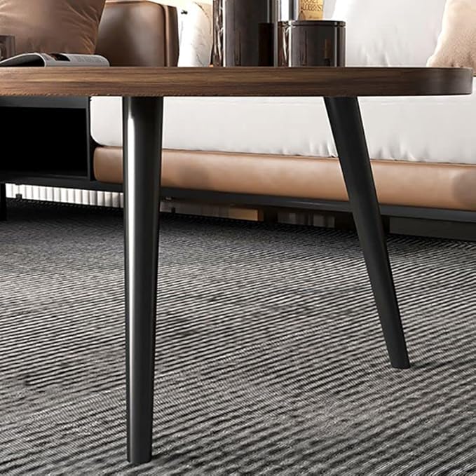 CraftThink Coffee Table, Modern Small Coffee Table with 3 Legs, Wooden Cocktail Table Farmhouse Retro Accent Center Table Side End Table for Living Room Easy Assembly, Brown 15" H x 31.5" L x 21.5" W
