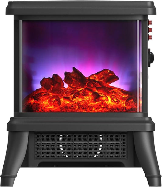 18 inch Panoramic Window with 1500W/1650W Electric Wood Fireplace Flame Effect