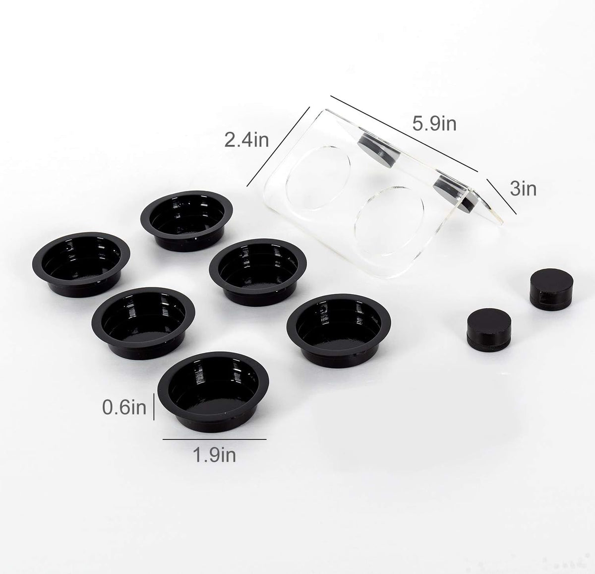 WACOOL Magnetic Reptile Ledge, Acrylic Gecko Feeding Ledge with 6PCS Cups, Reptile Food Water Feeder Dish for Geckos Iguana Chameleon Pets (White)