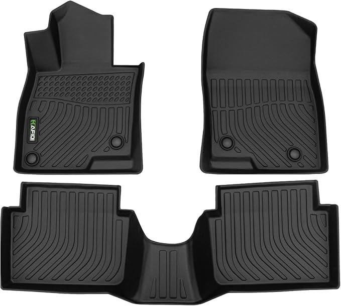 Floor Mats Custom for Mazda 3 2014-2018 All Weather Protection TPE Heavy Duty Non-Slip Automotive Floor Liners Fits Front& 2nd Row Full Set Accessories, Black