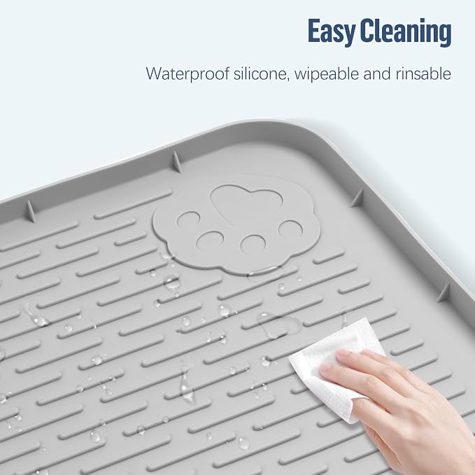Pee Pad Holder for Dogs 50''x35'' Silicone Puppy Pee Pad Tray, Light Grey | Extra Large Dog Potty Tray Leak-Proof, High Edge, No Spill Training Pads for Floor Protection, No Pee Pads