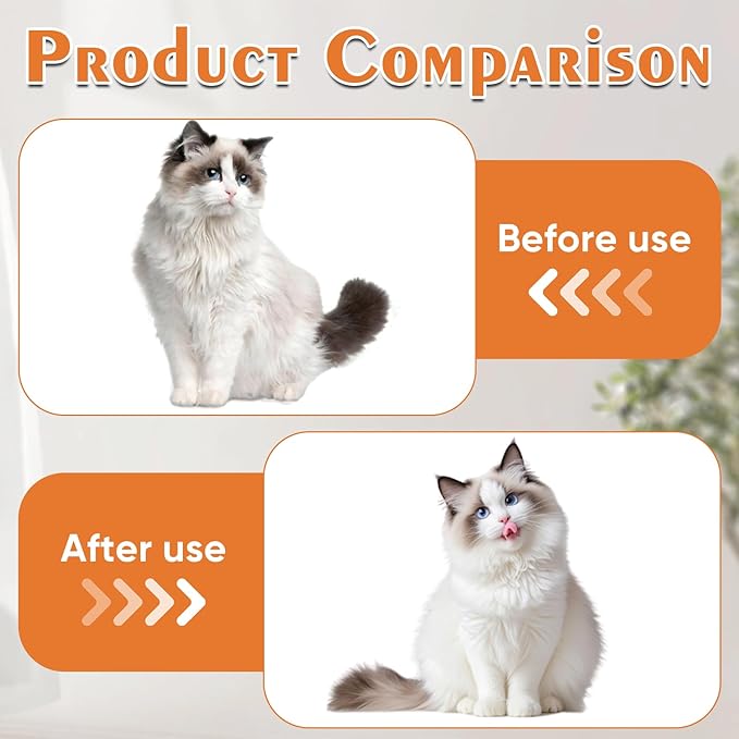 Cat Steam Brush with Release Button, Pet Spray Brushes for Shedding & Grooming, Mist Comb for Pet Long Short Haired, Steamy Brush for Cats Removing Loose Fur and Massage (White)