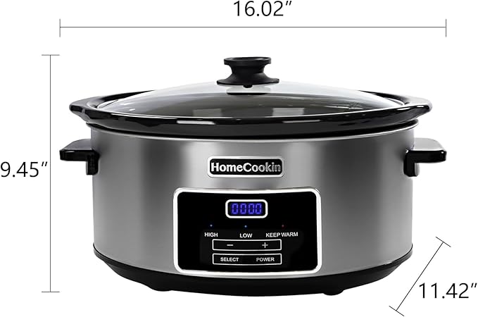 HOMECOOKIN 7-Quart Programmable Slow Cooker