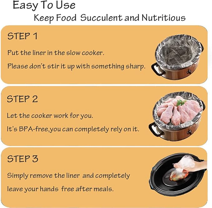 32 Bags Slow Cooker Liners, Disposable Multi Use Cooking Bags, Large Size Fit
