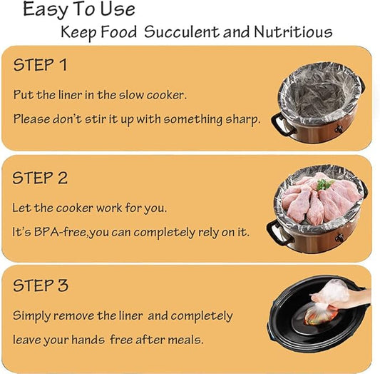 32 Bags Slow Cooker Liners, Disposable Multi Use Cooking Bags, Large Size Fit