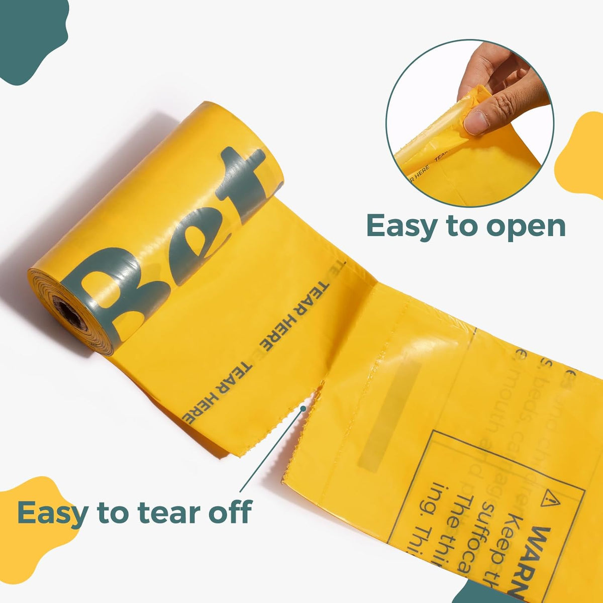 Dog Poop Bags Rolls Biodegradable 100% Leak Proof Thickened Dog Waste Bags -270 Count 18 Rolls - Cornstarch Based Doggie Poop Bag for Puppy and Big Dogs(Unscented)