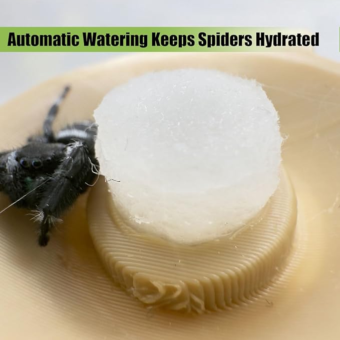 Jumping Spider Water Dispenser, Magnetic Hanging Feeder,Suitable for Jumping Spiders,Tarantulas, Praying Mantises,Arboreal Animals, and Other Small Animal Enclosure Accessories (Wood Color, 10ML)