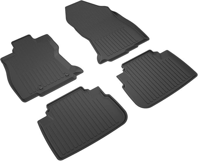 KIWI MASTER Floor Mats for 2019-2024 Subaru Forester Replace OEM J501SSJ030 All Weather Mat Front & 2nd 2 Row Seat TPE Slush Liners Black