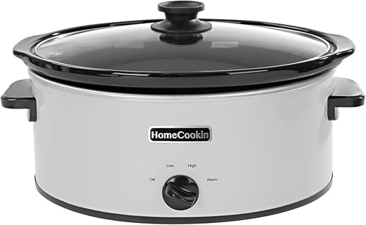 HOMECOOKIN 8 Quart Slow Cooker Oval Manual Pot Food Warmer