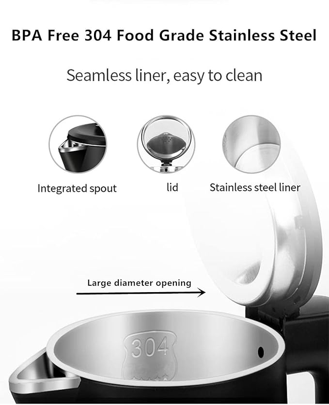 0.8L Electric Kettle Stainless Steel, 800 Watts Small Electric Kettle 27 Ounce