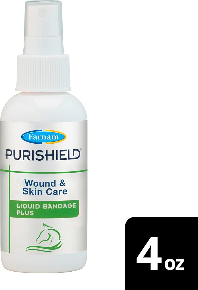 Farnam Purishield Wound and Skin Care Liquid Bandage Plus, Promotes Healing* and Provides 24-Hour Barrier* for Horses, Dogs, Cats & Livestock